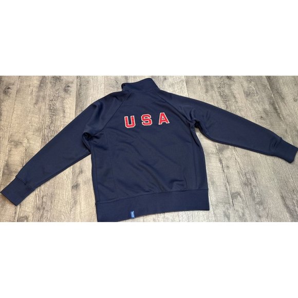 Vintage Nike USA Olympics Jacket Mens Large Track Blue 2008 Beijing Zip Active - Picture 12 of 13